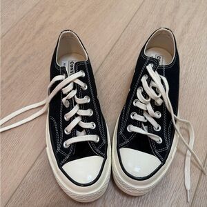 Converse All-Star 70’s Unisex Black Low-Top Canvas Sneakers with Cream Accents